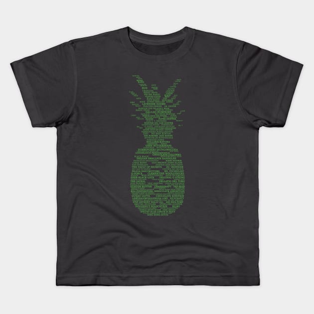 Psych Pineapple Gus Nicknames Kids T-Shirt by kayability